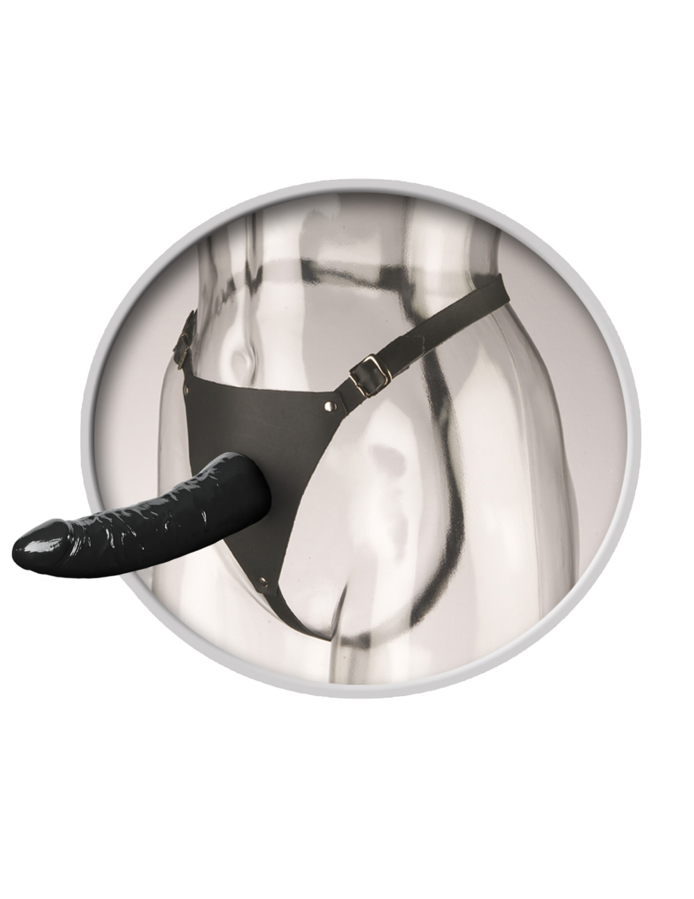 9253C Fetish Fantasy Series Leather Strap-On 7,25 - Black 3 9253C Fetish Fantasy Series Leather Strap-On 7,25 - Black 3