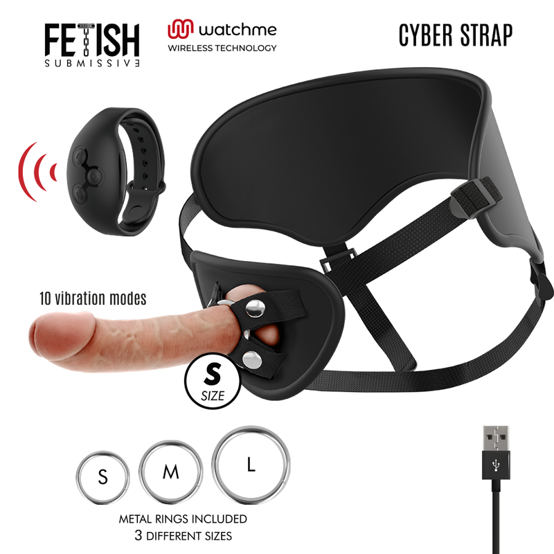 Fetish Submissive Cyber Strap – Harness med fjärrkontroll och WatchMe-teknik
