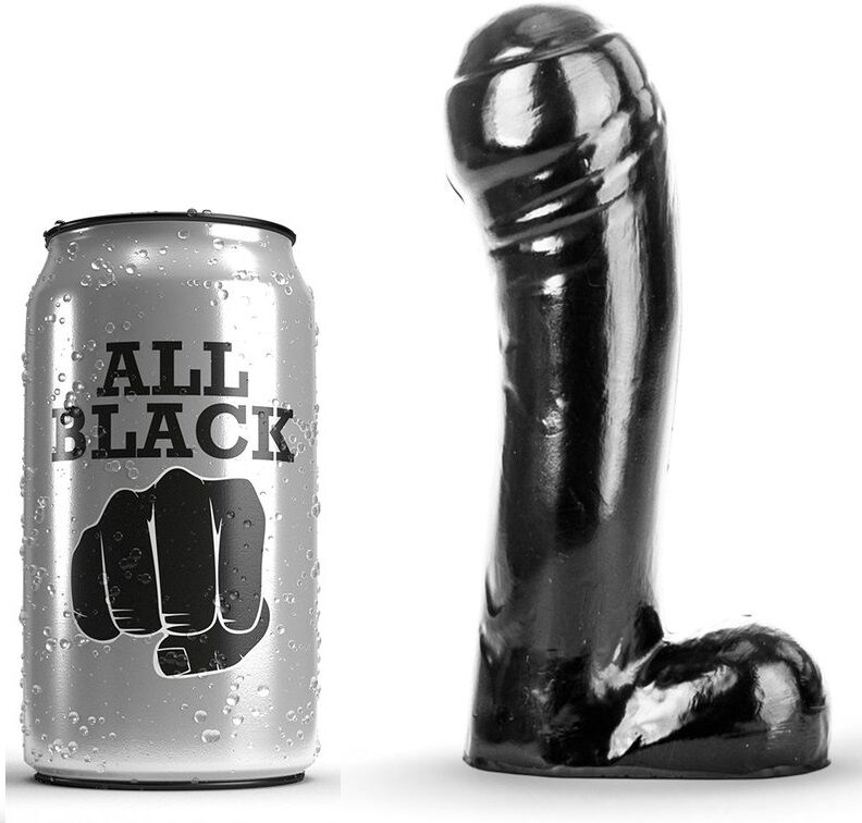 All Black Dildo Svart 15 cm