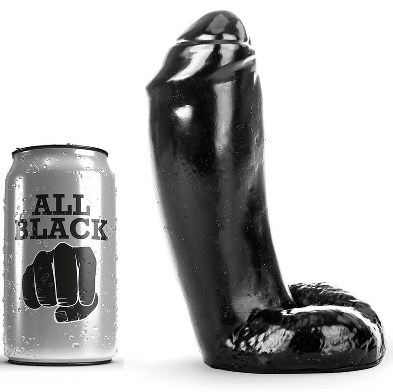All Black Realistisk Dildo 18 cm