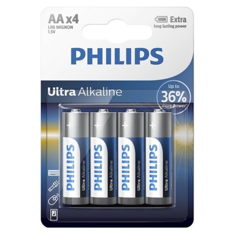 Philips Ultra Alkaline AA-batteri LR6 4-pack