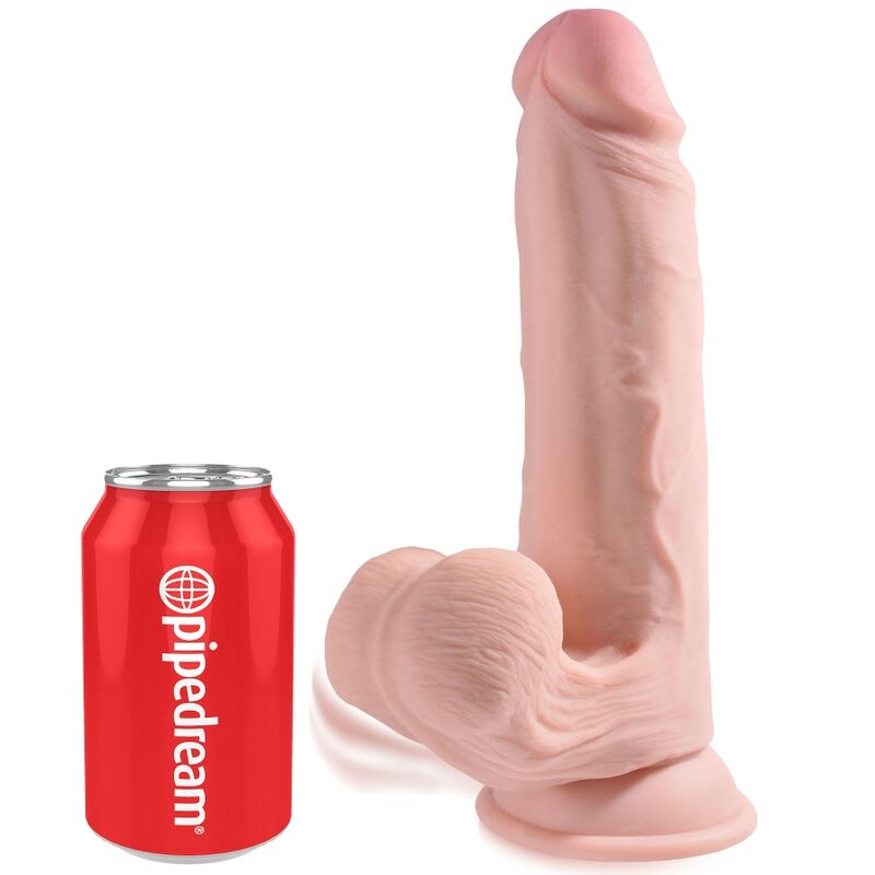 King Cock Plus 3D-dildo med svängande testiklar 20,3 cm