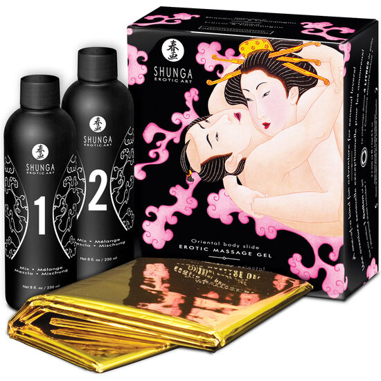 Shunga Oriental Body-to-Body Massagegel Jordgubbar och Champagne