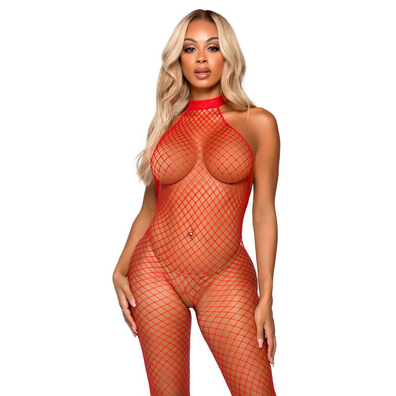 Le Frivole Bodystocking – Nätmönster Racer Neck