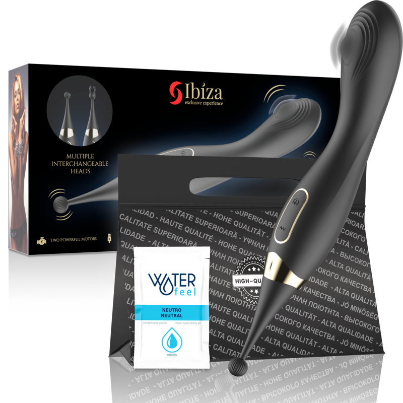 Ibiza – vibrator med utbytbar stimulator och pulsation