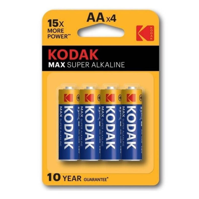 Kodak Max alkaliska AA-batterier LR6 – 4-pack
