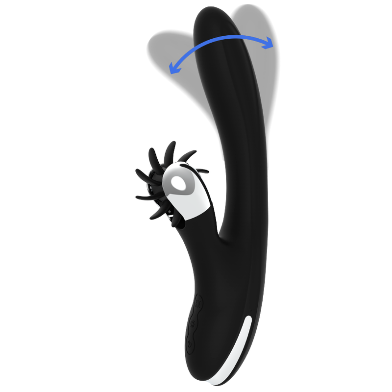 Black & Silver Grimm Wave – G-spot vibrator med vågrörelse