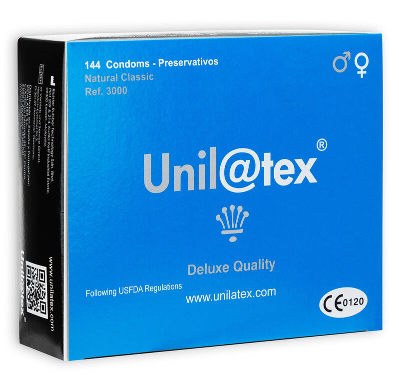 Unilatex naturliga kondom 144-pack