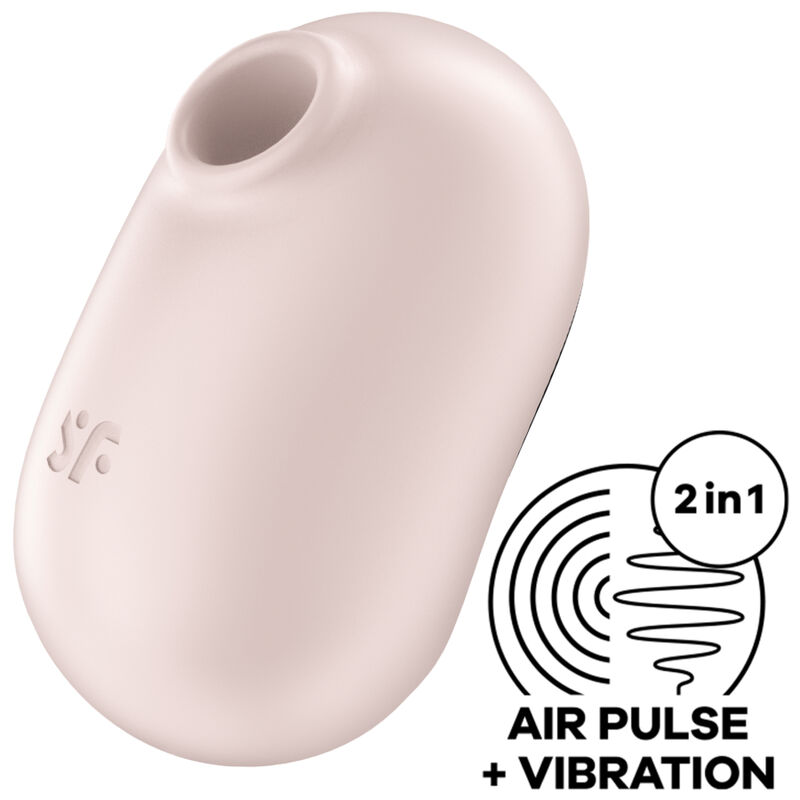 Satisfyer Pro To Go 2 – dubbel luftpuls- och vibrationsstimulator i beige