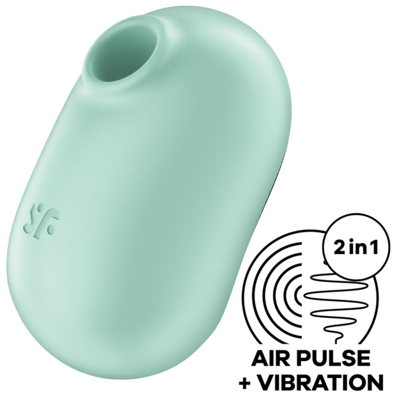Satisfyer Pro To Go 2 – Dubbel luftpuls- och vibrationsstimulator i grönt