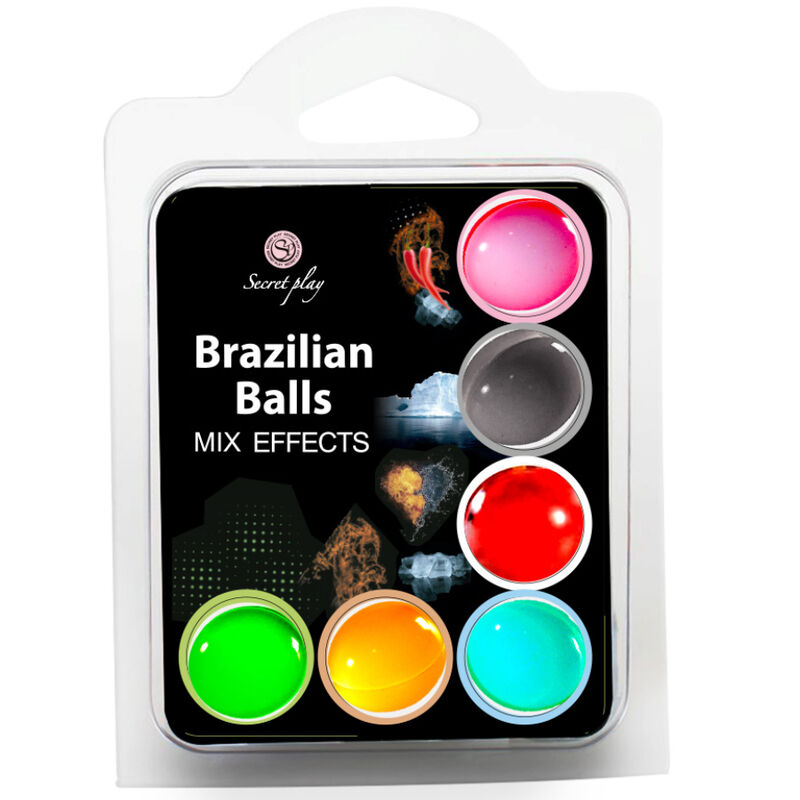 Brasilianska bollar – Set med 6 massagebollar med blandad effekt