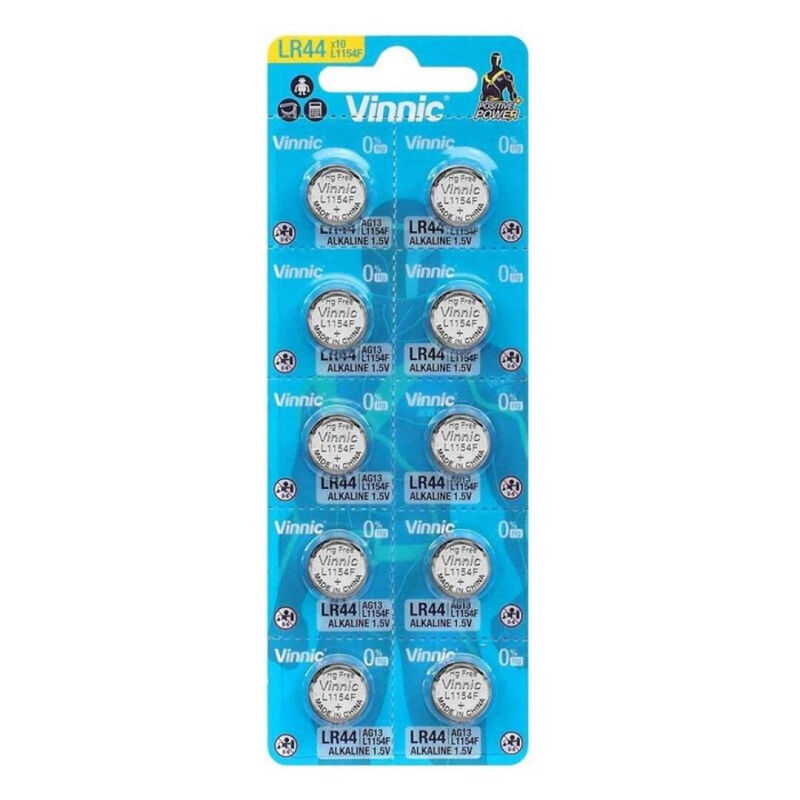 Alkaliska knappcellsbatterier AG13/LR44 – 10-pack