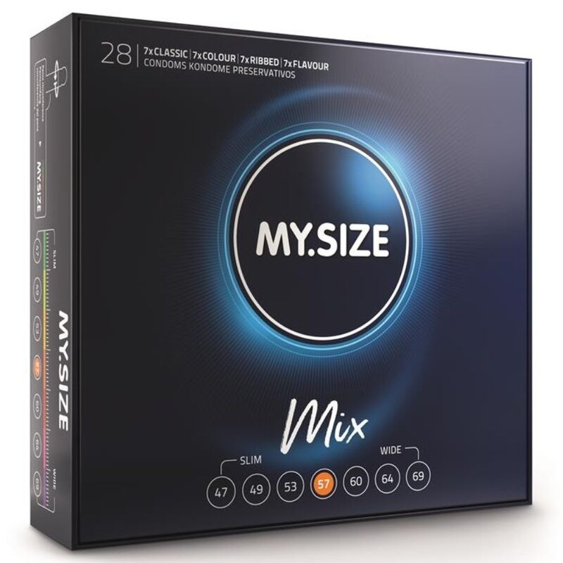 MY.SIZE Kondomer 57 mm – Mixpaket 28 st