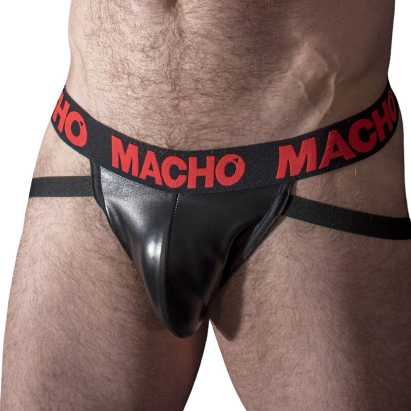 Macho Jock i Röd Imitation Läder – Storlek XL
