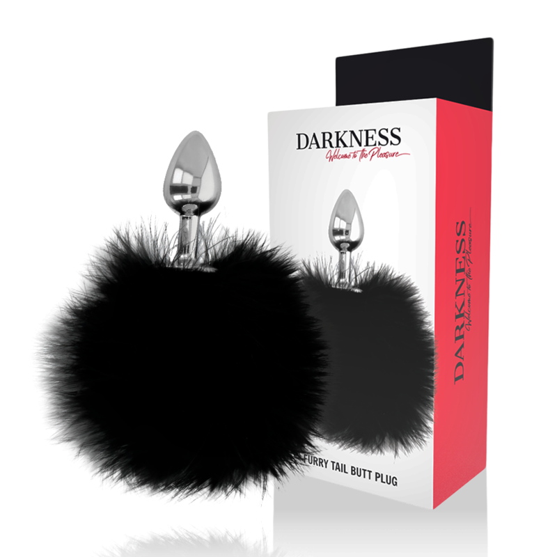 Darkness Analplugg med Kaninjsvanstulpan – 7 cm Svart