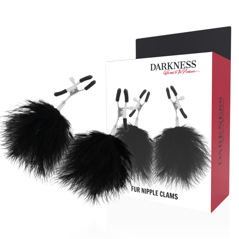 Darkness - Nippelklämmor med Pompon