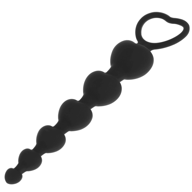Mila Anal Pärlor – Svart & Silver 18 cm