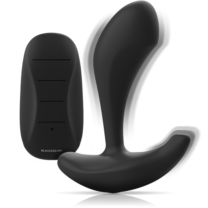 Svart & Silver Dwayne Anal Plug med Fjärrkontroll