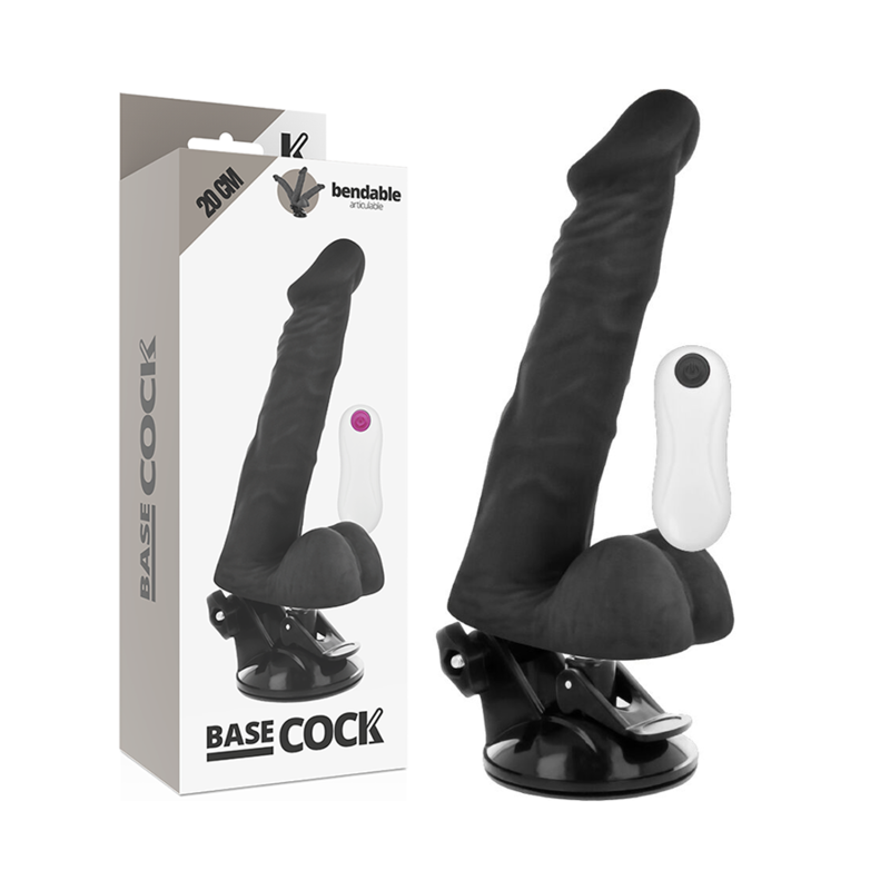 Basecock – Realistisk Ledartikulerad Vibrator med Fjärrströmbrytare, 20 cm