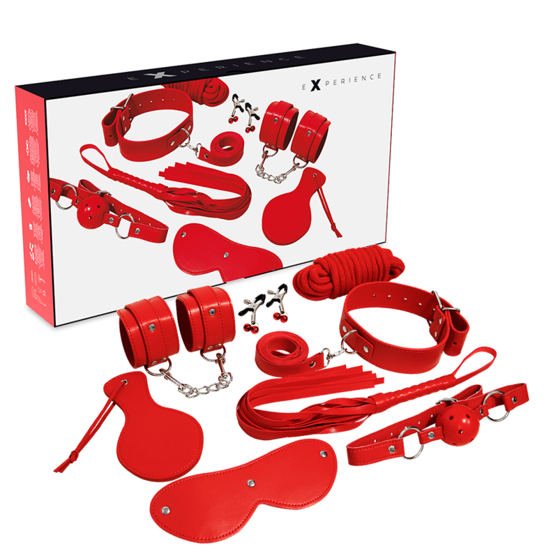 BDSM Fetish Kit Red Series – Bondage set med 8 delar