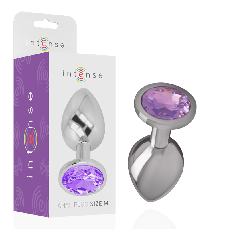 Intense metallanalplug med violett kristall stl M