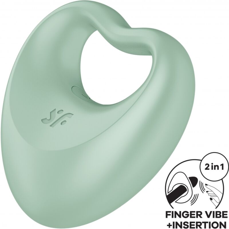 Satisfyer Perfect Pair 3 – Vibrerande Penisring och Fingervibratorså Grön