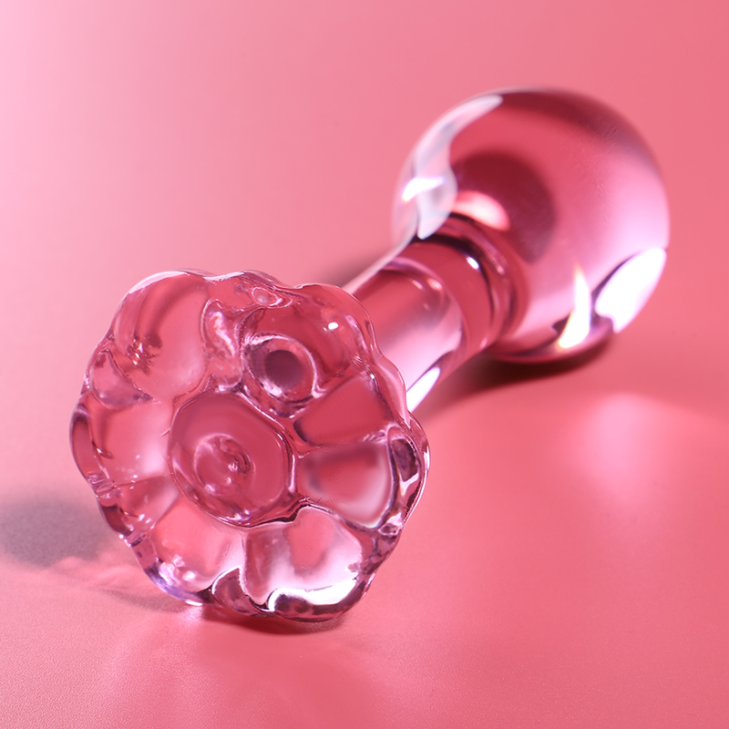 Nebula Analplug Modell 2 i Borosilikatglas Rosa