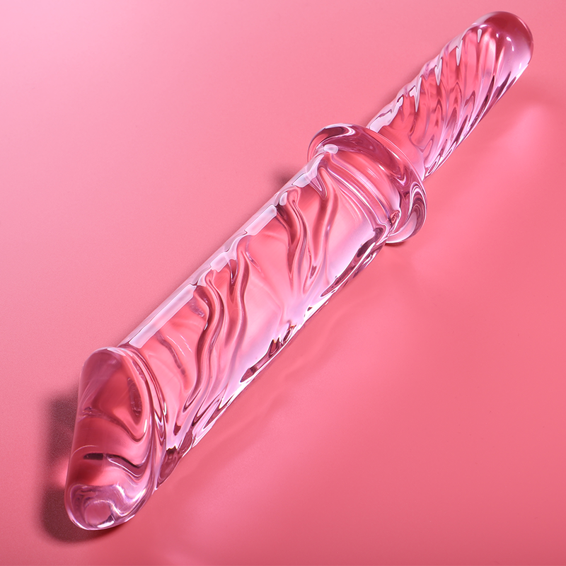Nebula-dildo av borosilicatglas – rosa, 28,5 cm