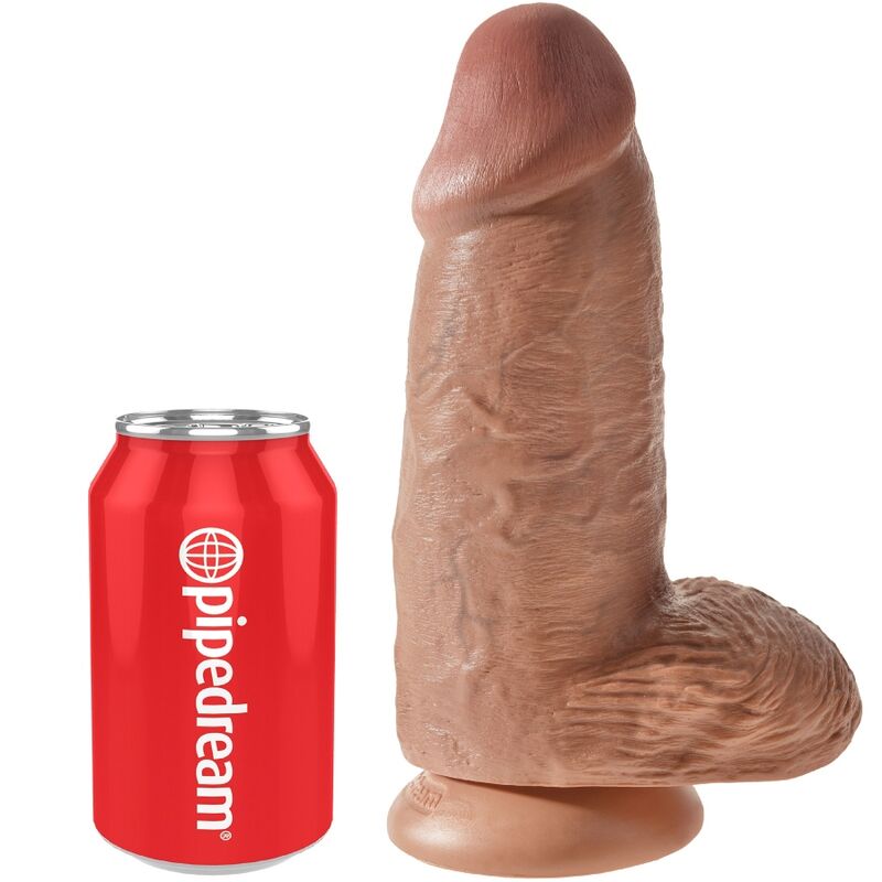 King Cock - Realistisk Tjock Penis 23 cm Karamell