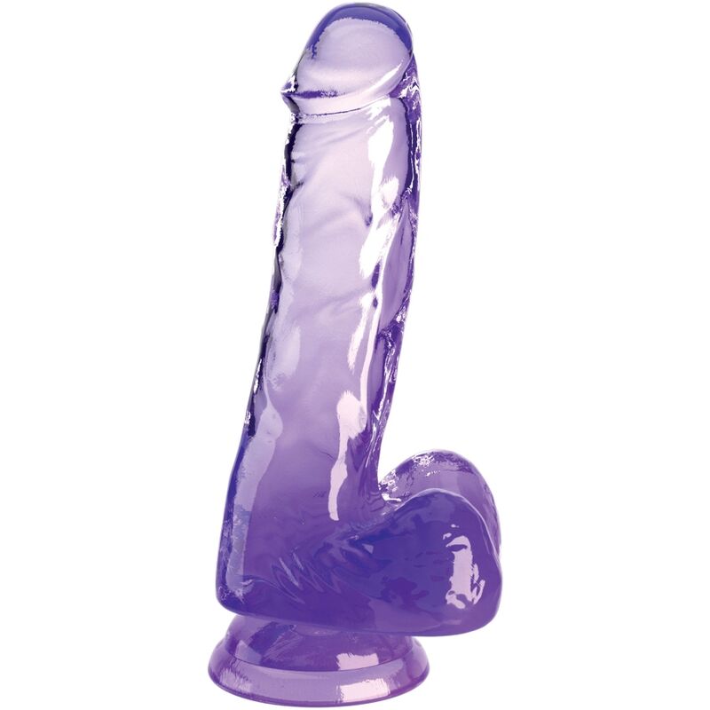 King Cock Clear Realistisk Dildo 13,5 cm Lila