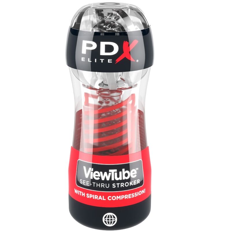 PDX Elite Stroker Viewtube 2 – Transparent penisslida med spiraldesign