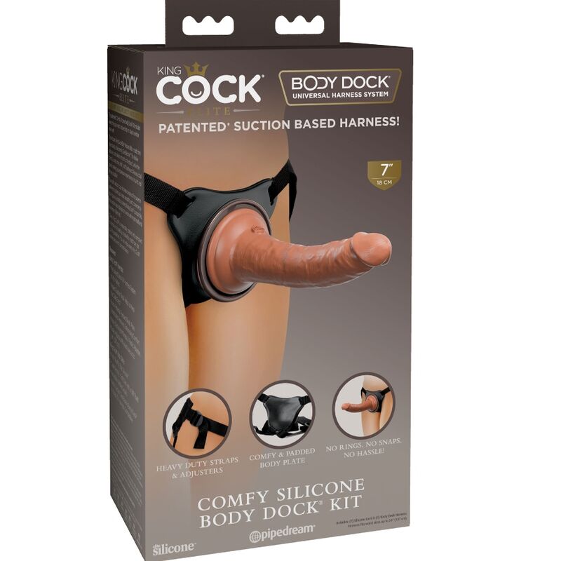 King Cock Elite - Justerbara Dildo-Bälte med 17,8 cm Dildo