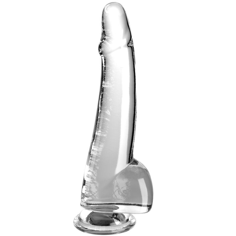 King Cock Transparent Dildo med Testiklar 19 cm