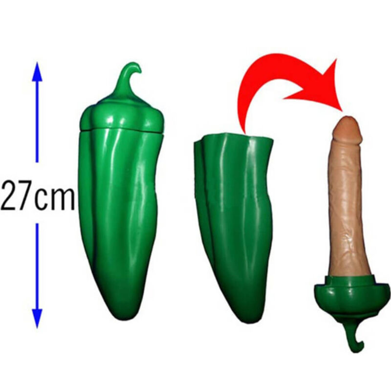 Grön paprika med penisöverraskning