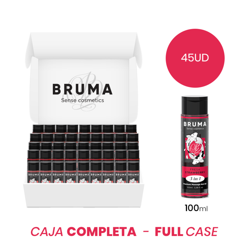 BRUMA Premium massageolja med värmeffekt jordgubb 3-i-1 100 ml