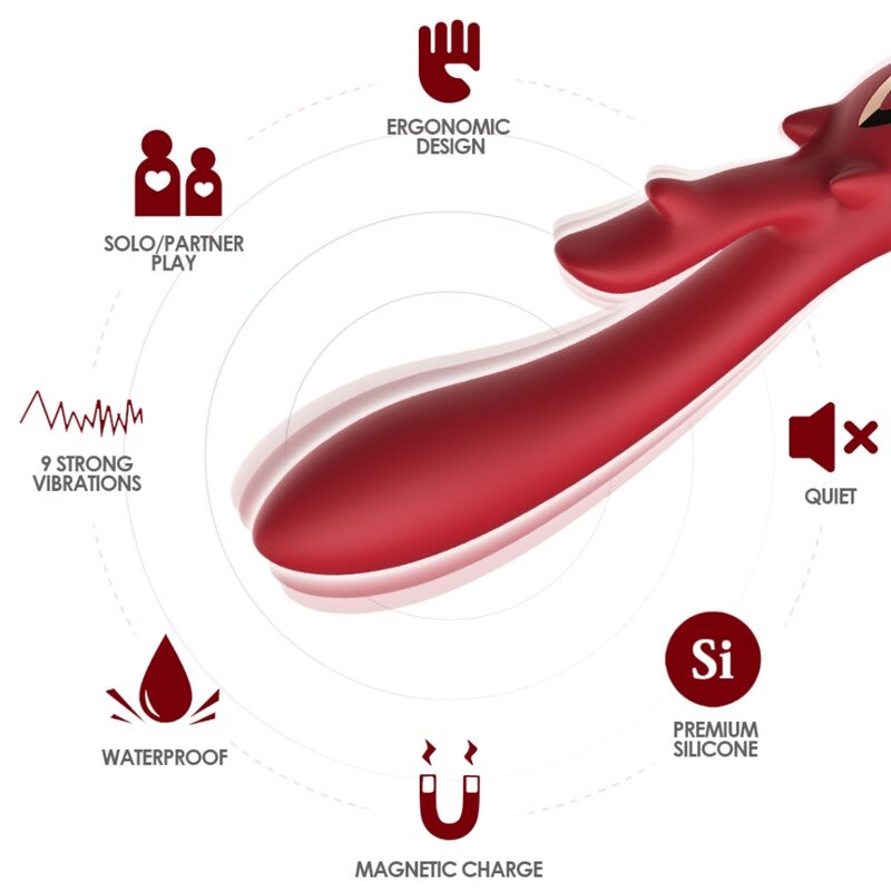 Armony Rabbit Vibrator – Krökt design i rött