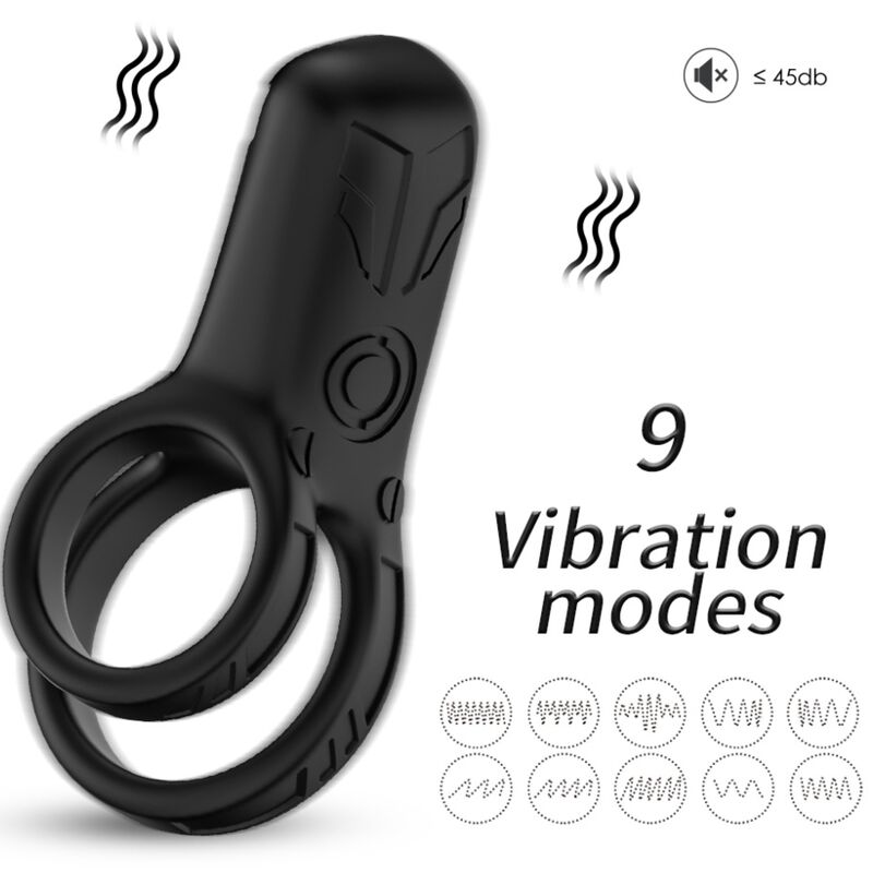 Armony – Dubbel Vibrerande Penisring Svart
