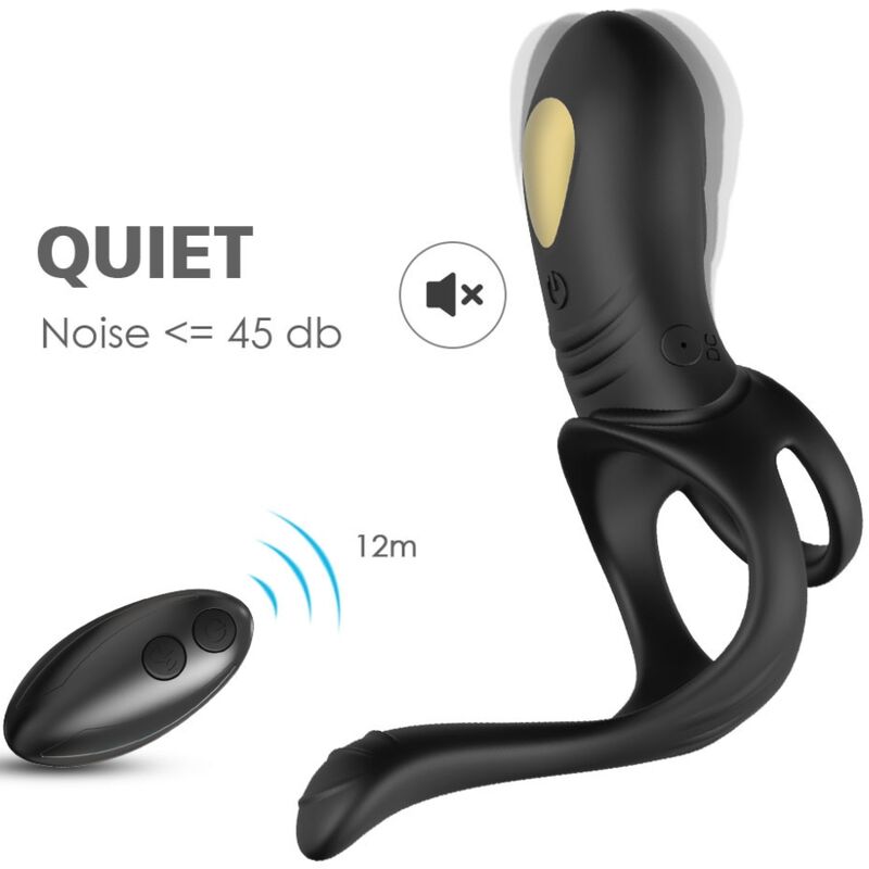 Penisring med vibration för par och anal plug – fjärrkontroll