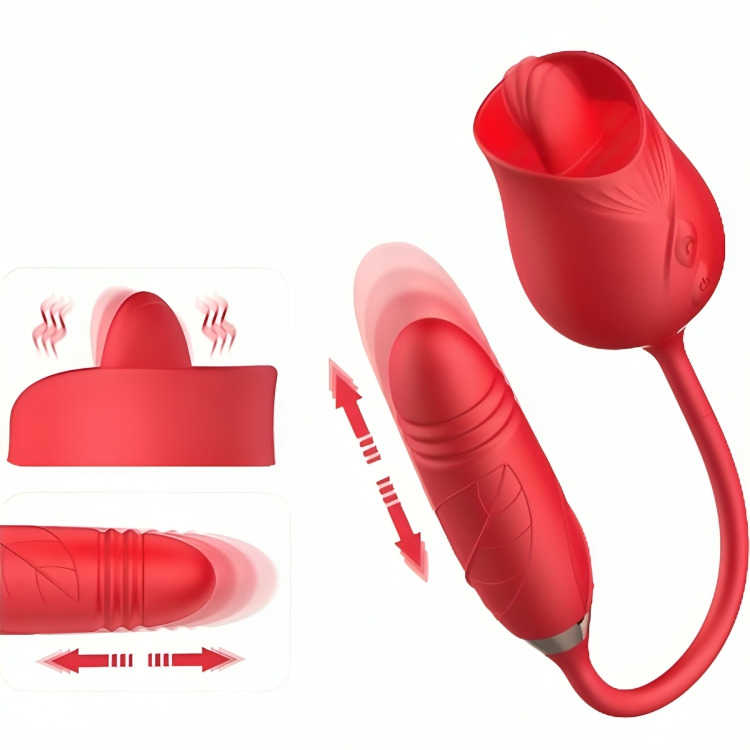 Armony Delight Flower – Vibrator med sugfunktion och röd tunga
