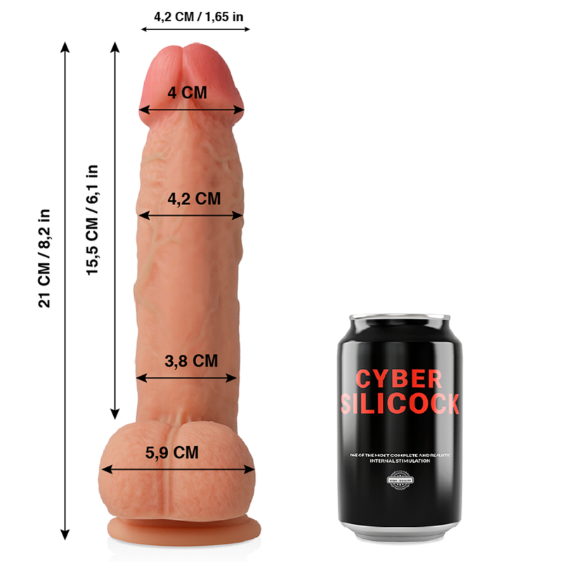Saul – Realistisk dildo i mjuk medicinsk silikon, 21 cm