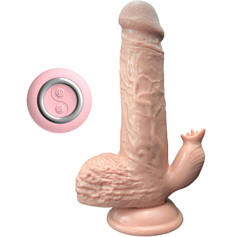 Armony – Realistisk vibrerande dildo med tungstimulator 19 cm