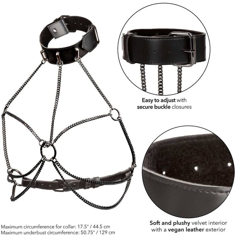 Euphoria Plus Size Multikedje-halsband med seletyg