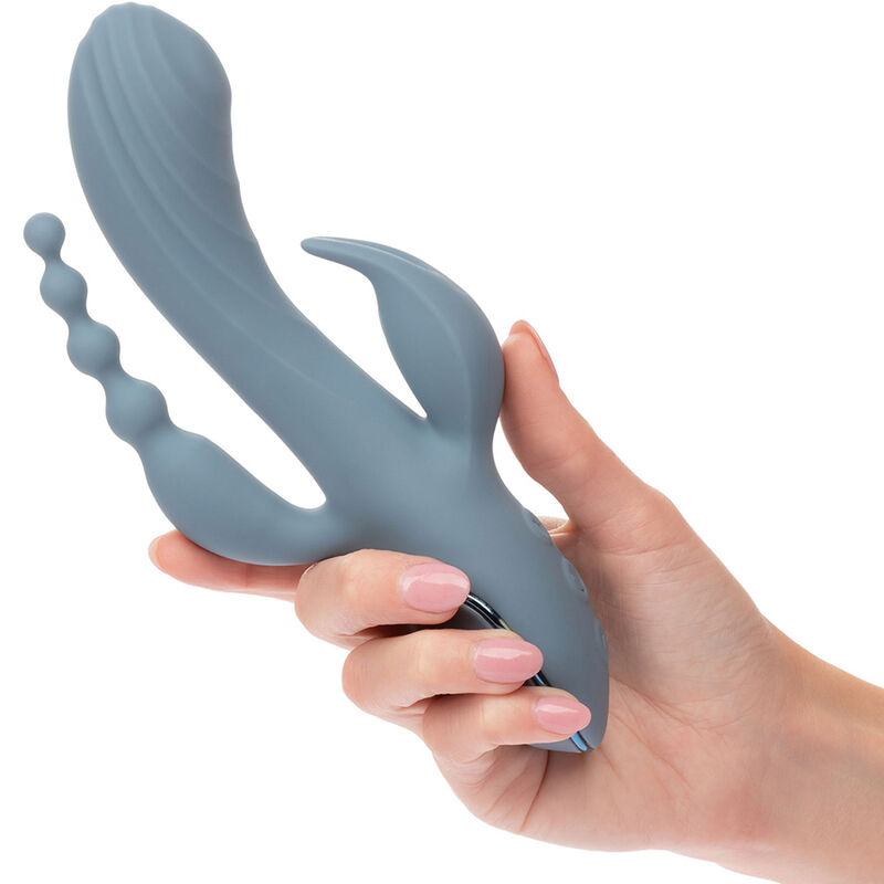Triple Ecstasy vibrator i grå silikon