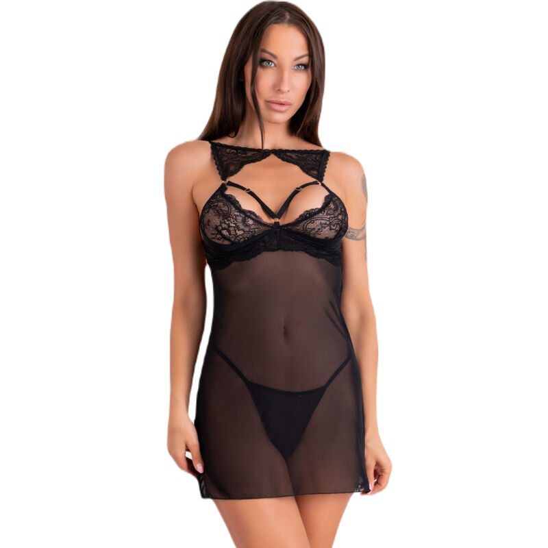 Krolina Chemise och Trosa i Svart från Livco Corsetti Fashion