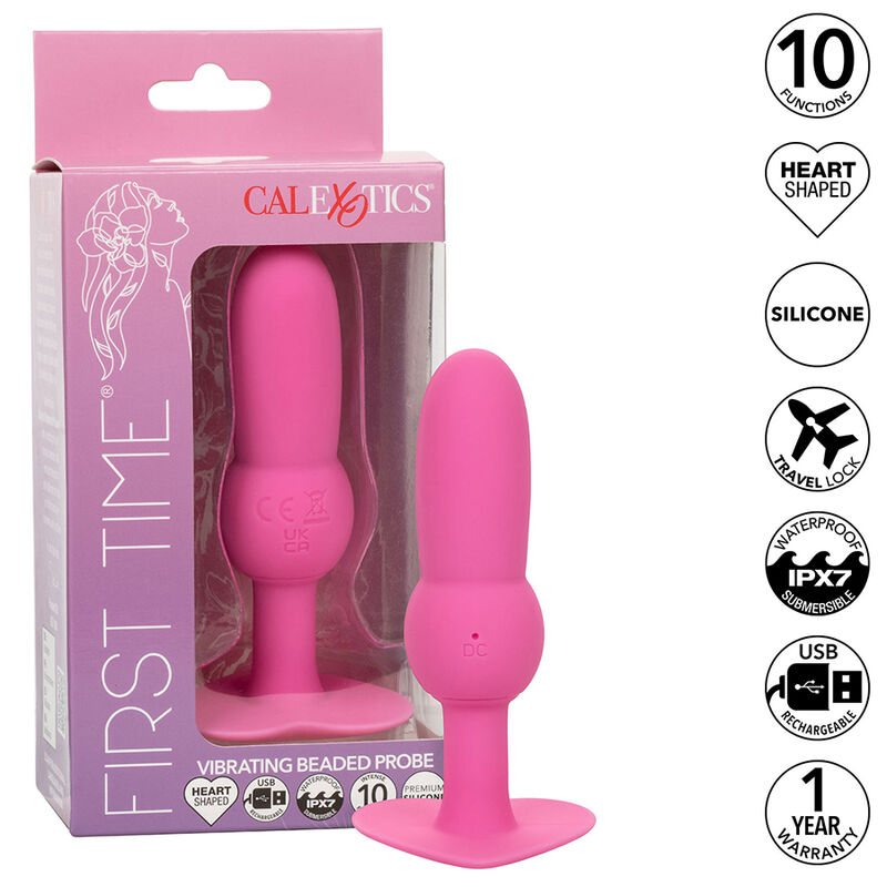 First Time Anal Plug – Vibrerande pärlad probe rosa
