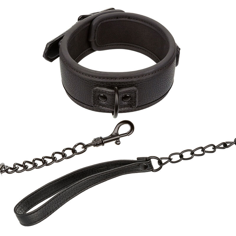 Nocturnal Collar och Leash i Läder – Justerbara