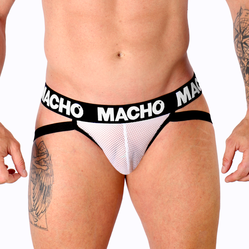 Vit Jockstrap med Nätmönster