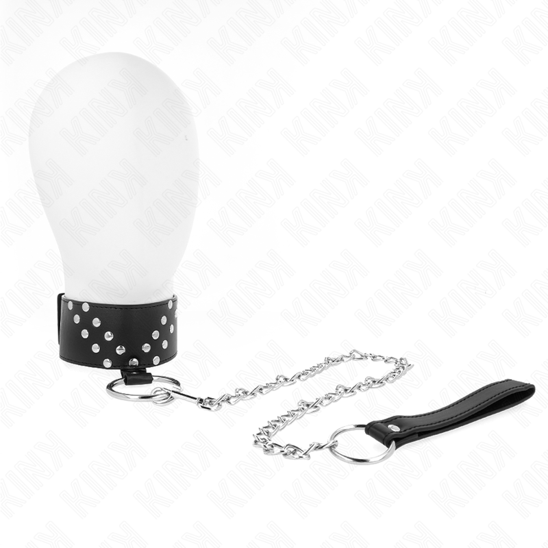 KINK - Halsband med bälte 65 cm och V-spänne, justerbar 36-43 cm x 5 cm