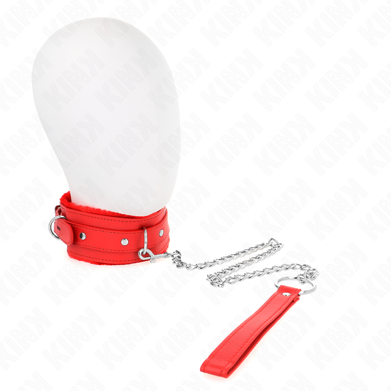 KINK Halsband med koppel 65 cm röd 36-42 cm