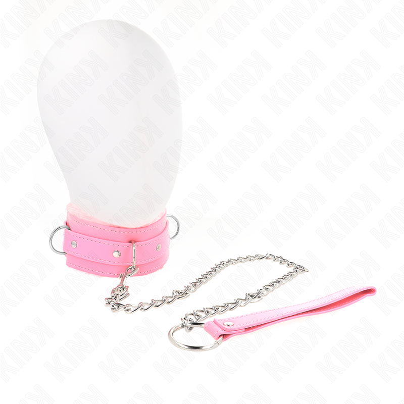 KINK - Halsband med Koppel 65 cm Rosa 36-42 cm x 5,5 cm